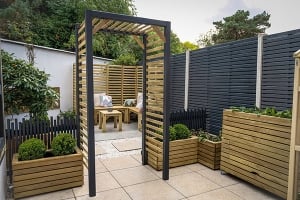 Forest Contemporary Slatted Garden Arch 3'8 x 2'5