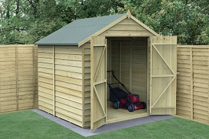 7x7 Forest 4Life Overlap Pressure Treated Windowless Double Door Apex Wooden Shed