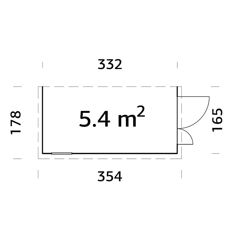 12' x 6' Palmako Mia Heavy Duty Lean To Shed (3.5m x 1.8m) Technical Drawing