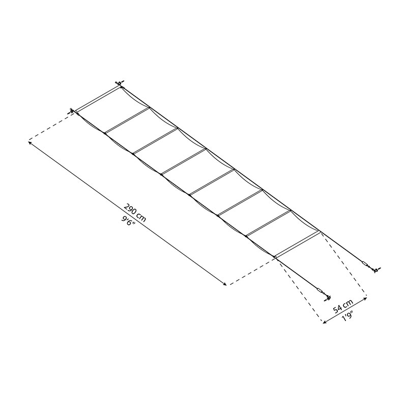 3m x 6.10m Palram Canopia Patio Cover Roof Blinds - White Technical Drawing