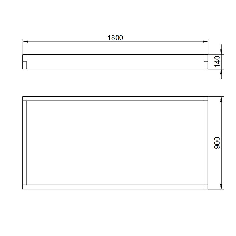 Forest Caledonian Large Raised Bed 3' x 6' (0.9m x 1.8m) Technical Drawing