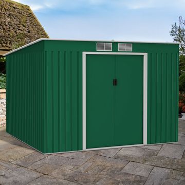 8' x 8' Lotus Hestia Pent Metal Shed with Foundation Kit (2.51m x 2.41m)