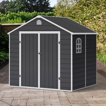 8' x 6' Lotus Sono Plastic Garden Shed with Foundation Kit (2.41m x 1.9m)