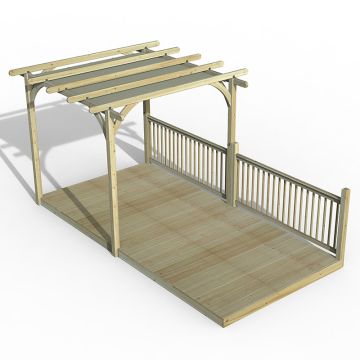 8' x 16' Forest Pergola Deck Kit with Retractable Canopy No. 2 (2.4m x 4.8m)
