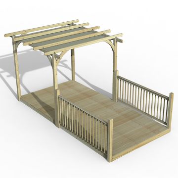 8' x 16' Forest Pergola Deck Kit with Retractable Canopy No. 4 (2.4m x 4.8m)
