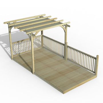 8' x 16' Forest Pergola Deck Kit with Retractable Canopy No. 6 (2.4m x 4.8m)