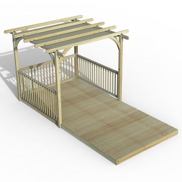 8' x 16' Forest Pergola Deck Kit with Retractable Canopy No. 9 (2.4m x 4.8m)