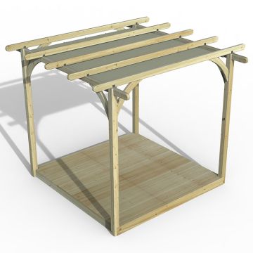 8' x 8' Forest Pergola Deck Kit with Retractable Canopy No. 1 (2.4m x 2.4m)