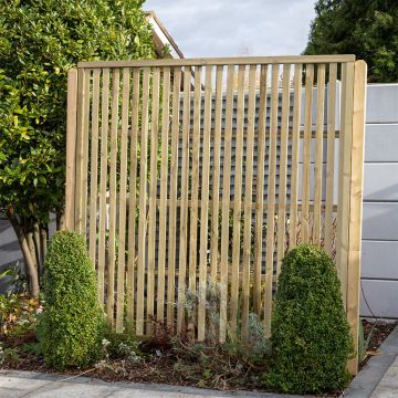 Forest 6’ x 6’ Pressure Treated Vertical Slatted Garden Screen Panel (1.8m x 1.8m)