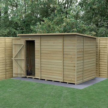 10' x 6' Forest 4Life 25yr Guarantee Overlap Pressure Treated Windowless Pent Wooden Shed (3.11m x 2.05m)