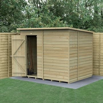 8' x 6' Forest 4Life 25yr Guarantee Overlap Pressure Treated Windowless Pent Wooden Shed (2.52m x 2.05m)