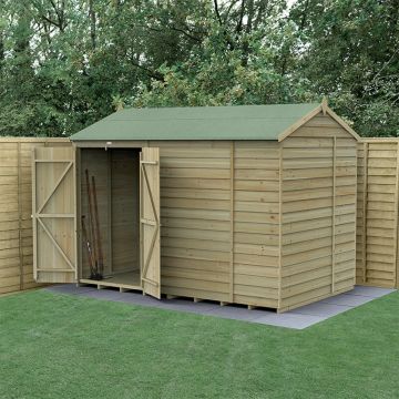 10' x 6' Forest 4Life 25yr Guarantee Overlap Pressure Treated Windowless Double Door Reverse Apex Wooden Shed (3.01m x 1.99m)