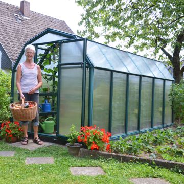 6'x12' (1.8 x 3.6m) Rion EcoGrow Green Greenhouse with Resin Frame
