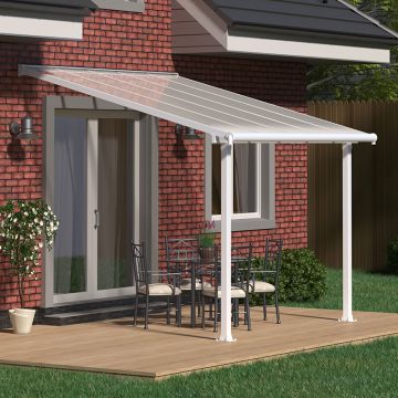 10'x10' (3x3m) Palram Olympia White Patio Cover With Clear Panels
