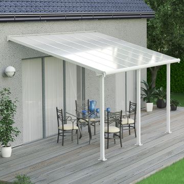 10'x14' (3x4.25m) Palram Olympia White Patio Cover With Clear Panels
