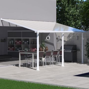 18'x10' (3x5.46m) Palram Olympia White Patio Cover With Clear Panels
