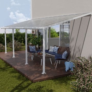 10' x 24' Palram Canopia Olympia White Patio Cover with Clear Panels