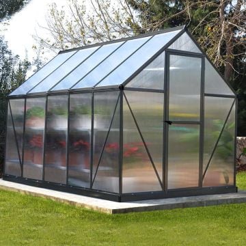 6' x 10' Palram Mythos Grey Greenhouse