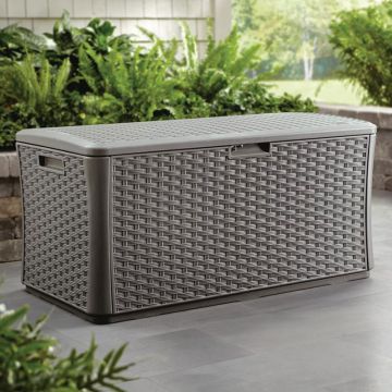 Suncast 507 Litre Plastic Garden Storage Box - Stoney Grey