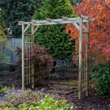 Forest Classic Flat Top Wooden Garden Pergola Arch 6’11 x 2’4