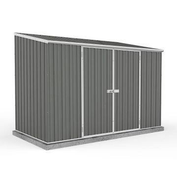 9'10 x 5' Absco Space Saver Pent Double Door Metal Shed - Grey
