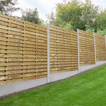 6' x 6' Forest Essential Double Slatted Fence Panel (1.83m x 1.83m)