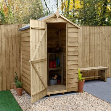 4' x 3' Forest 4Life Overlap Pressure Treated Windowless Apex Wooden Shed