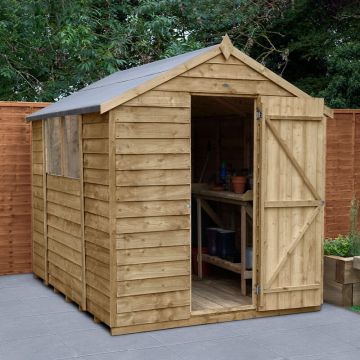 8' x 6' Forest 4Life Overlap Pressure Treated Apex Wooden Shed