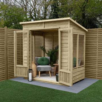 6' x 4' Forest Oakley 25yr Guarantee Double Door Pent Summer House (1.98m x 1.39m)