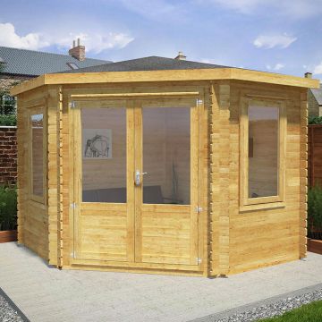 Mercia 3m x 3m Corner Log Cabin (34mm) - Double Glazed