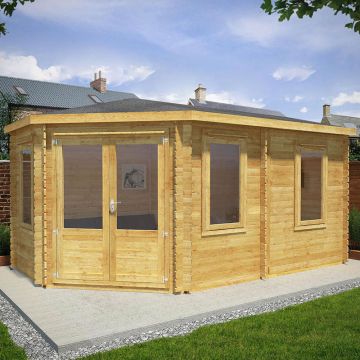 Mercia Grande 5m x 3m Corner Log Cabin (34mm) – Double Glazed