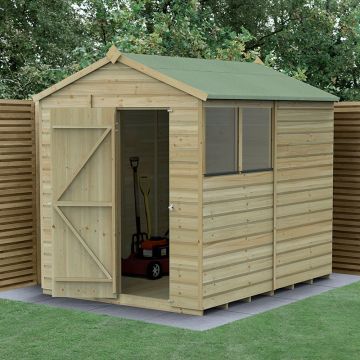 8' x 6' Forest Beckwood 25yr Guarantee Shiplap Pressure Treated Apex Wooden Shed (2.42m x 1.99m)