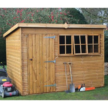 10' x 8' Traditional Tongue and Groove Heavy Duty Pent Wooden Shed (3.05m x 2.44m)
