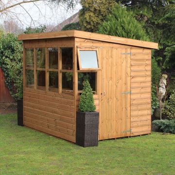 8' x 6' Traditional Sun Pent 6' Gable Wooden Garden Shed (2.43m x 1.83m)
