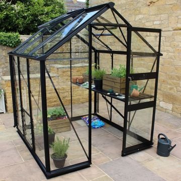 6' x 6' Eden Burford Small Greenhouse in Black (1.94m x 1.94m)
