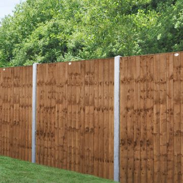 Forest 6' x 6' Brown Pressure Treated Vertical Closeboard Fence Panel (1.83m x 1.85m)