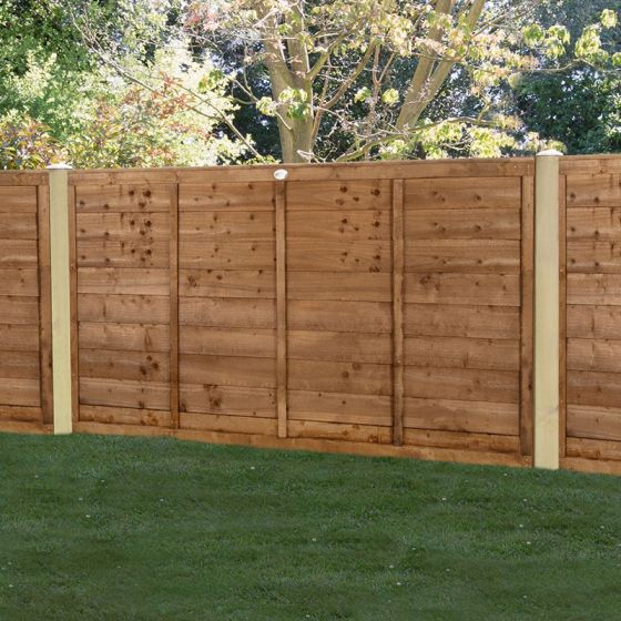 Forest 6’ x 3’ Brown Pressure Treated Super Lap Fence Panel