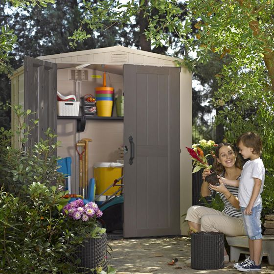 6' x 6' Keter Factor Plastic Garden Shed (1.78m x 1.96m)