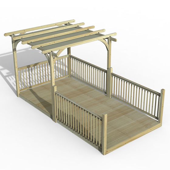 8' x 16' Forest Pergola Deck Kit with Canopy No. 11 (2.4m x 4.8m)