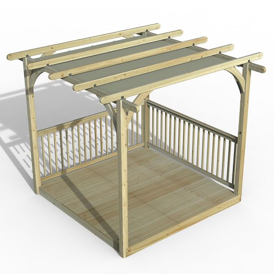 8' x 8' Forest Small Pergola Deck Kit with Canopy (2.4m x 2.4m)