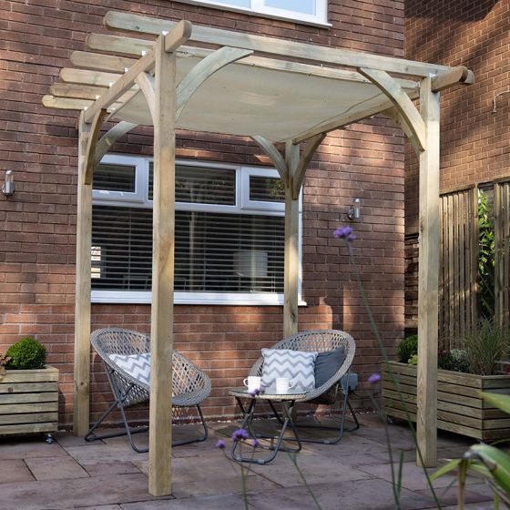 Forest Ultima Wooden Garden Pergola with Canopy 8' x 8'