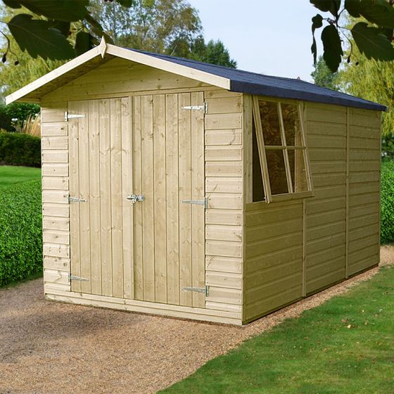 10'x7' (3x2.1m) Shire Guernsey Pressure Treated Double Door Shed

