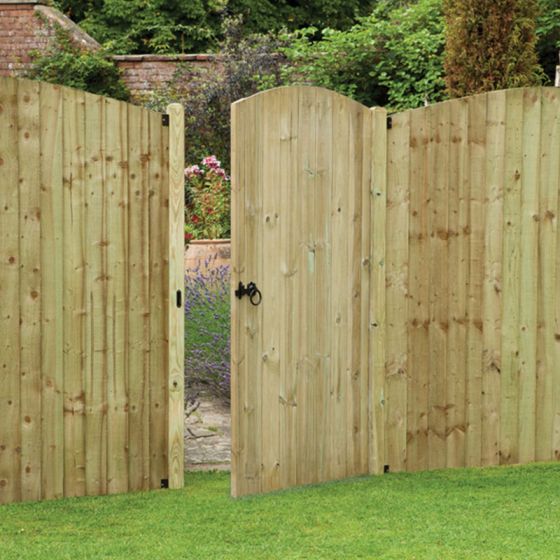 Forest Heavy Duty 3' x 6' Tongue and Groove Pressure Treated Wooden Side Garden Gate
