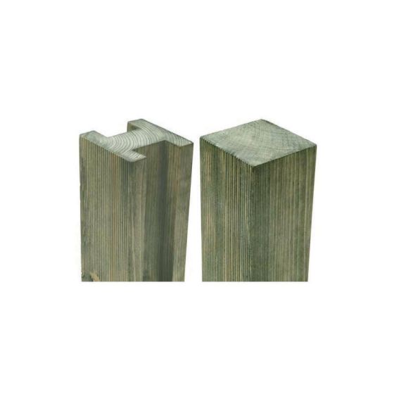 7ft 11in (2.4mx94x94mm) Reeded Slotted Pressure Treated Fence Post
