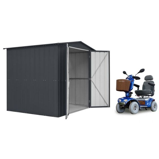 8' x 6' Lotus Metal Shed & Mobility Scooter Store (2.45m x 1.85m)