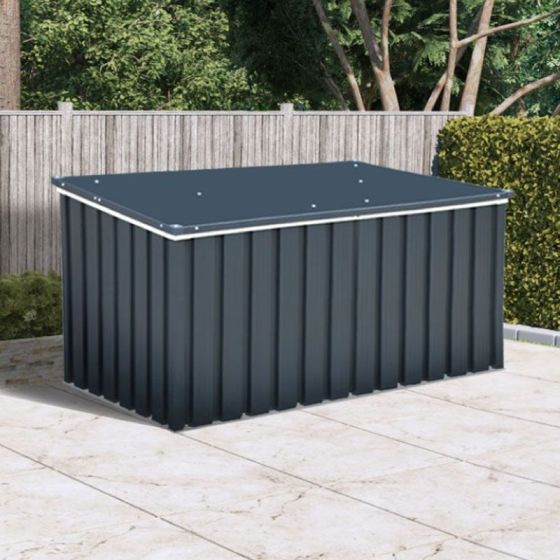 4' x 2' Sapphire Anthracite Metal Garden Cushion Storage Box (1.28m x 0.68m)

