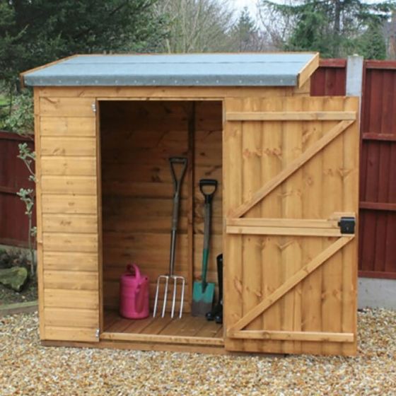 7' x 4' Traditional Pent Wooden Garden Tool Storage Shed (2.14m x 1.22m)
