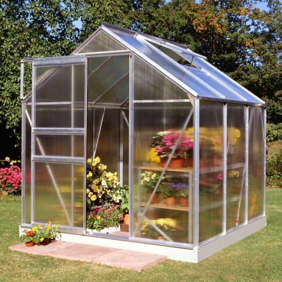 6x6 Aluminium Frame Polycarbonate Greenhouse