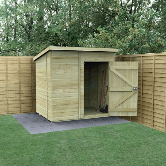 7' x 5' Forest Timberdale Tongue & Groove Windowless Pent Shed