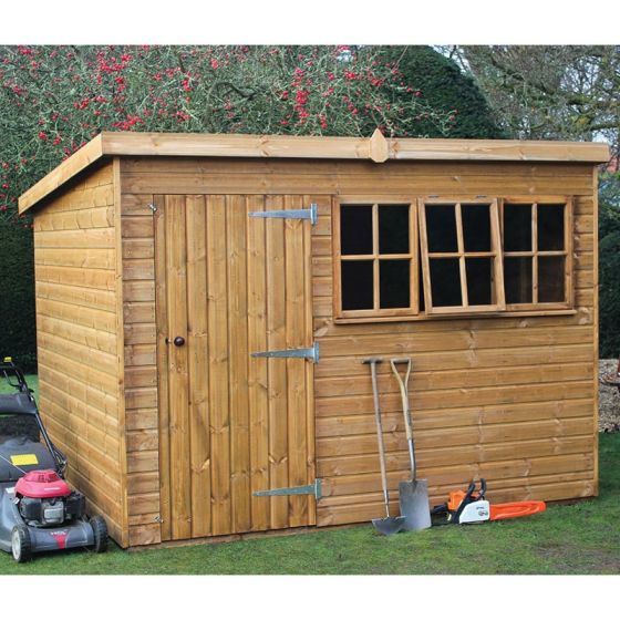 14' x 8' Traditional Heavy Duty Pent Wooden Garden Shed (4.28m x 2.44m)
